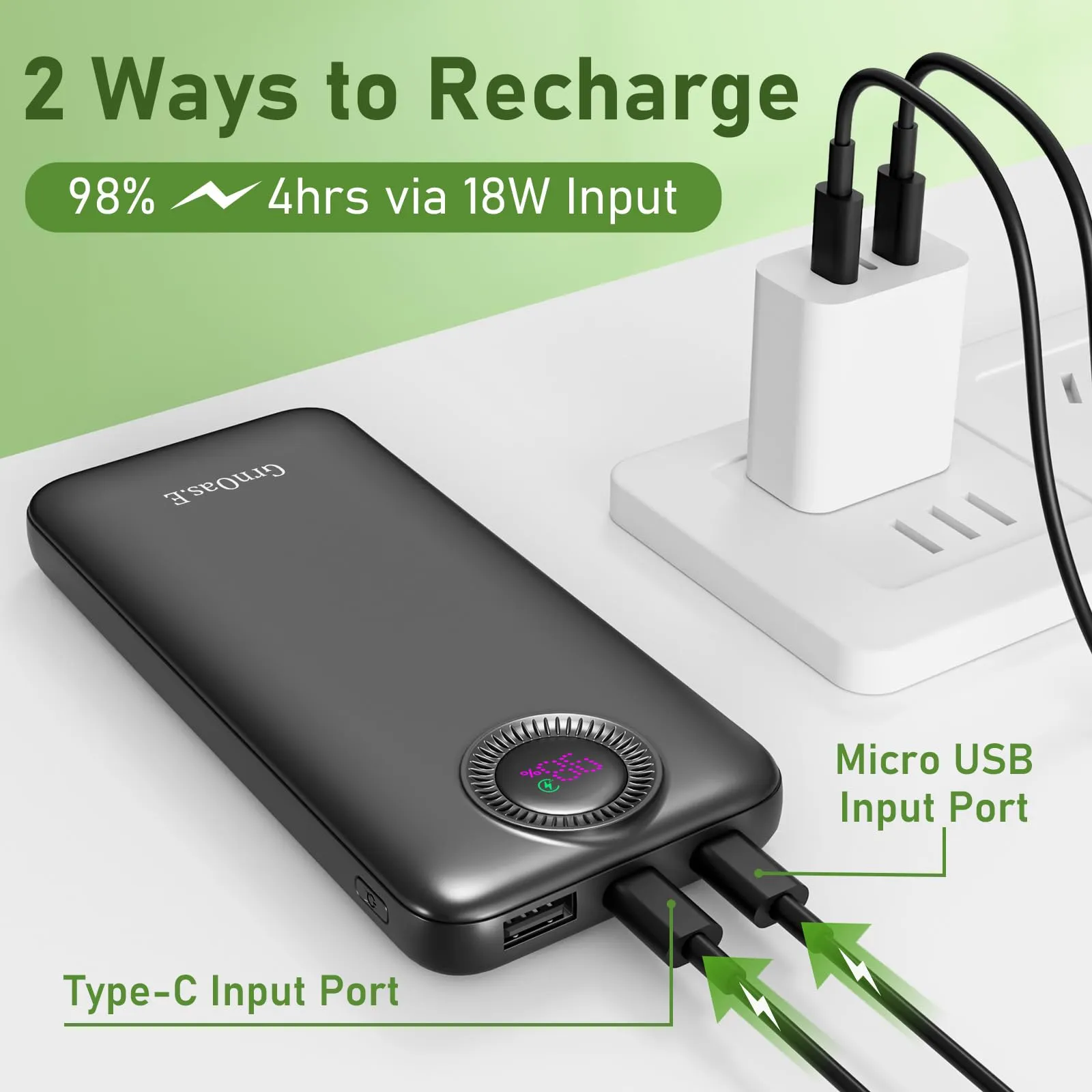 10000mAh Portable Power Bank with Fast Charging
