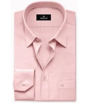 ARISER Uber Light Pink Cotton Rich Blend Solid Formal Slim Fit Full Sleeve Shirt for Men (Pack of 1) - UB90803