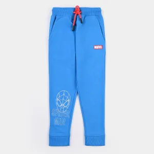 Boys Cotton Terry and Fleece Pyjamas-Blue