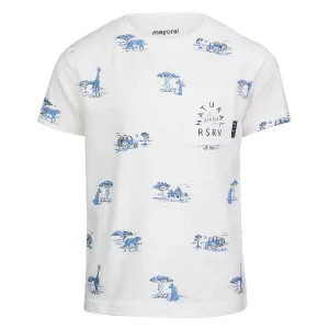 BOYS WHITE GRAPHIC SHORT SLEEVE TSHIRT