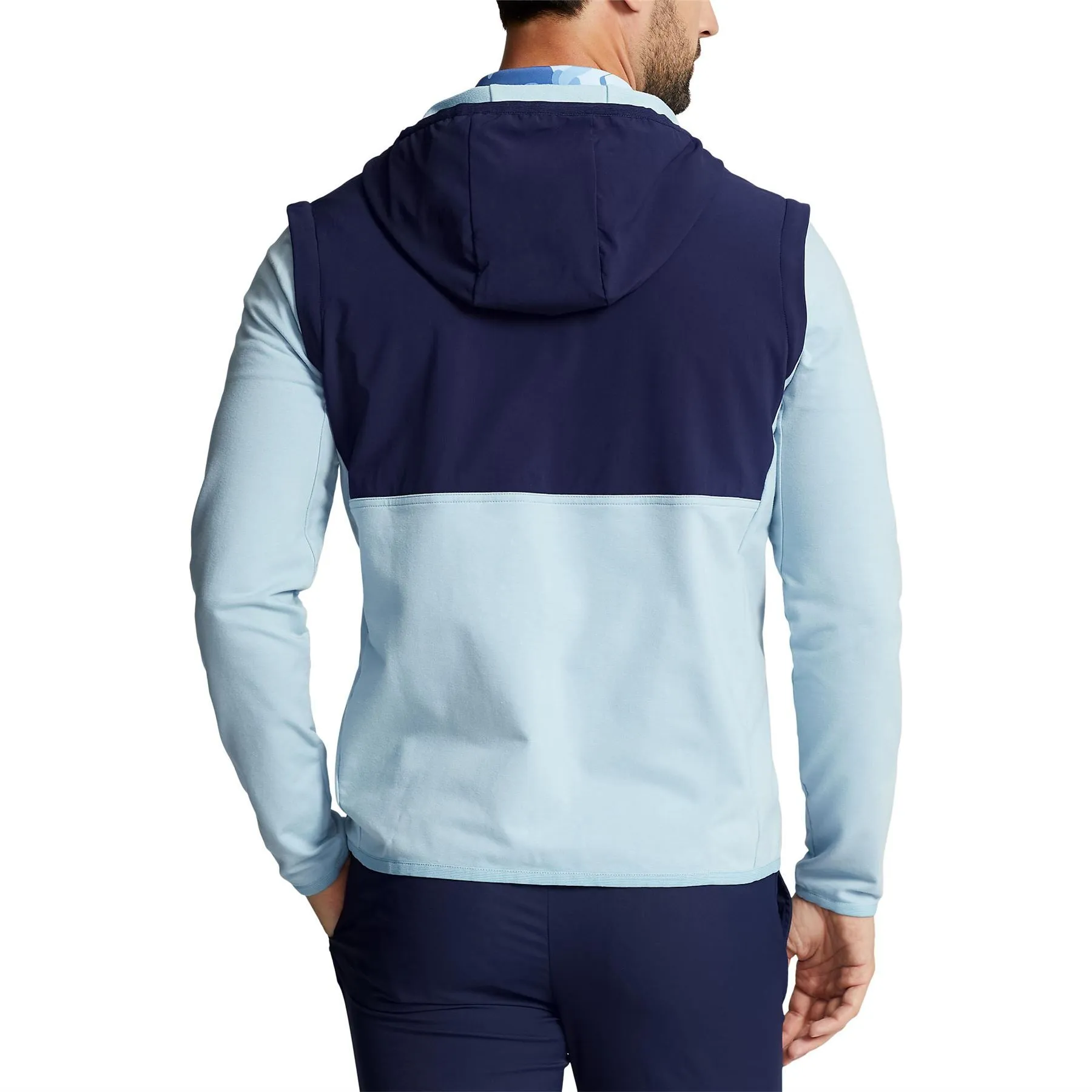 Convertible Stretch Terry Jacket Powder Blue/French Navy - SS23