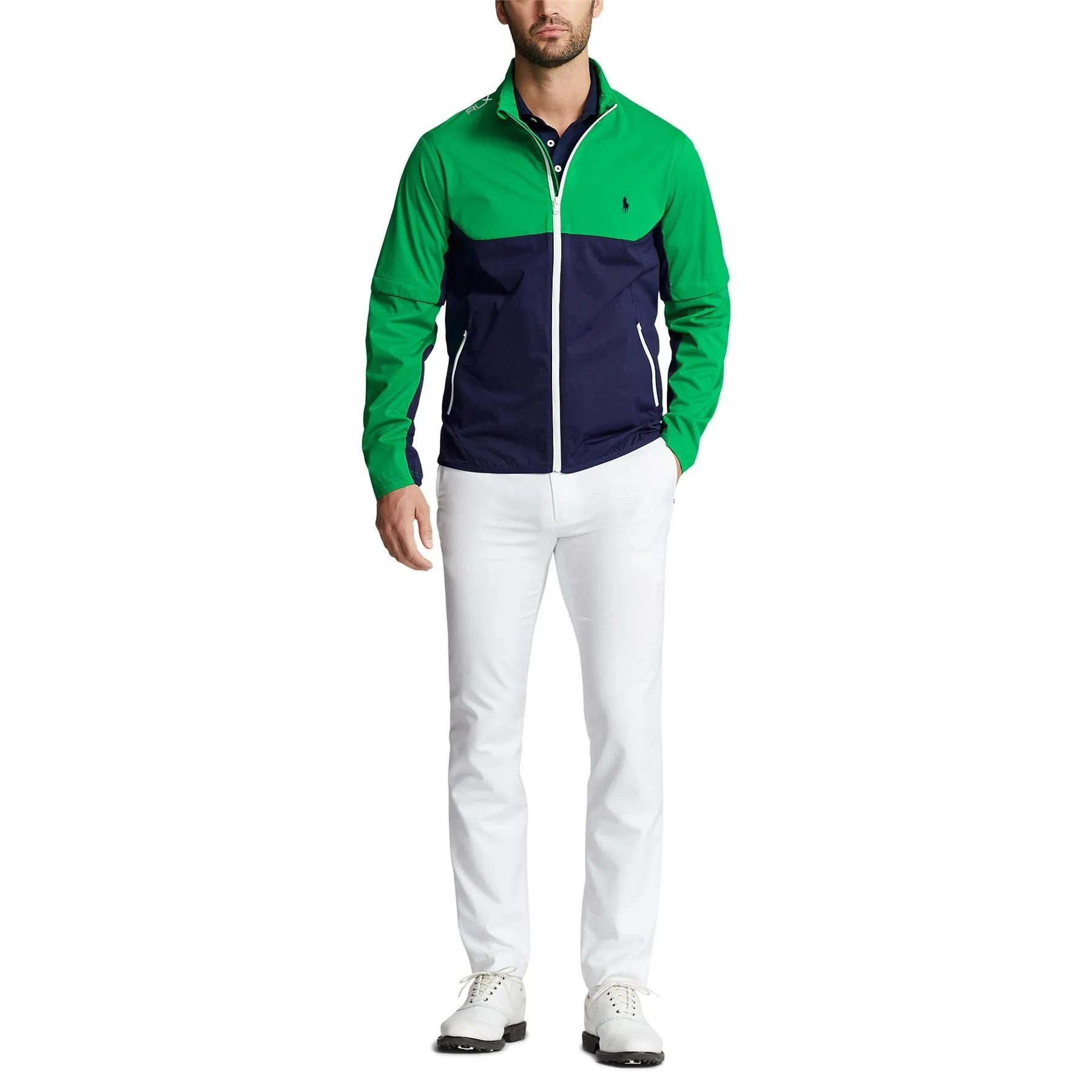 Convertible Water-Repellent Interlock Jacket French Navy/Cruise Green - SS23