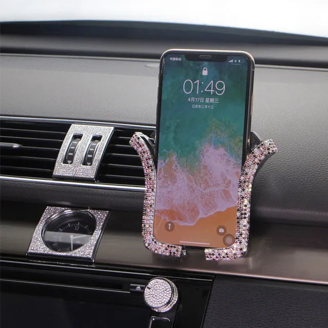 Crystal Rhinestone Car Phone Holder