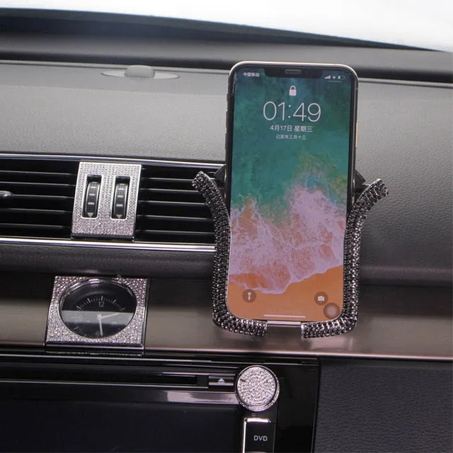 Crystal Rhinestone Car Phone Holder