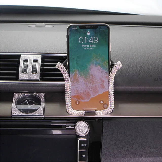 Crystal Rhinestone Car Phone Holder