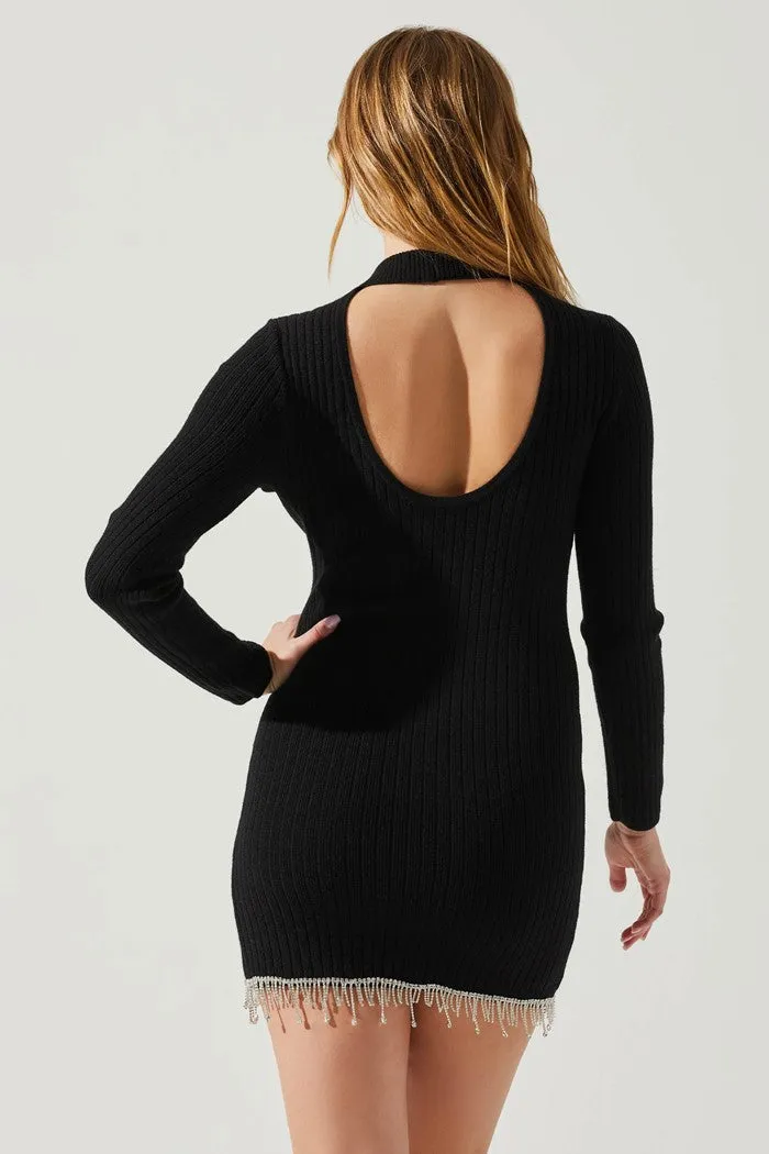 Filippa Rhinestone Trim Mini Dress