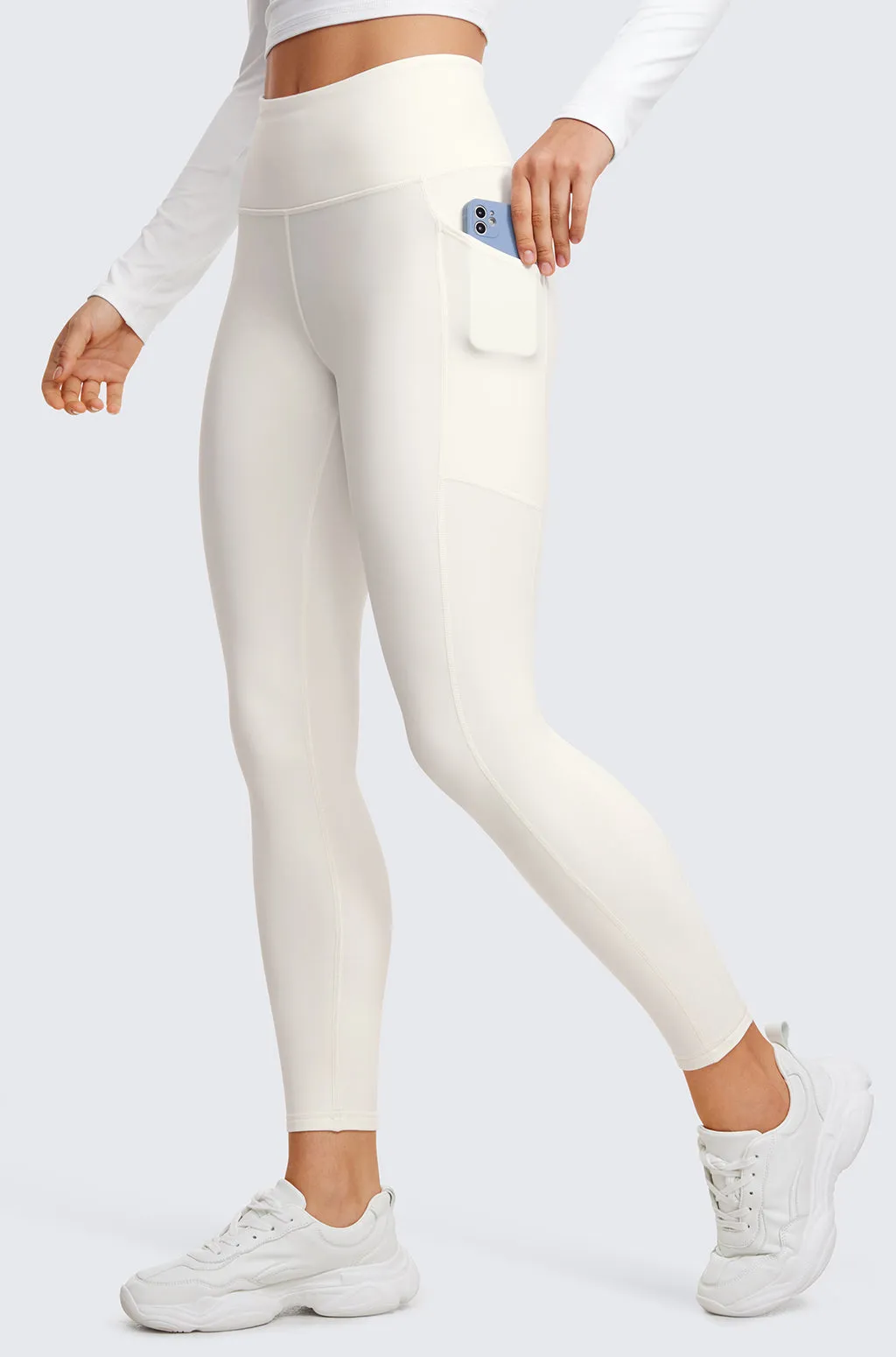 Fleece Lined Leggings with Pockets 25"