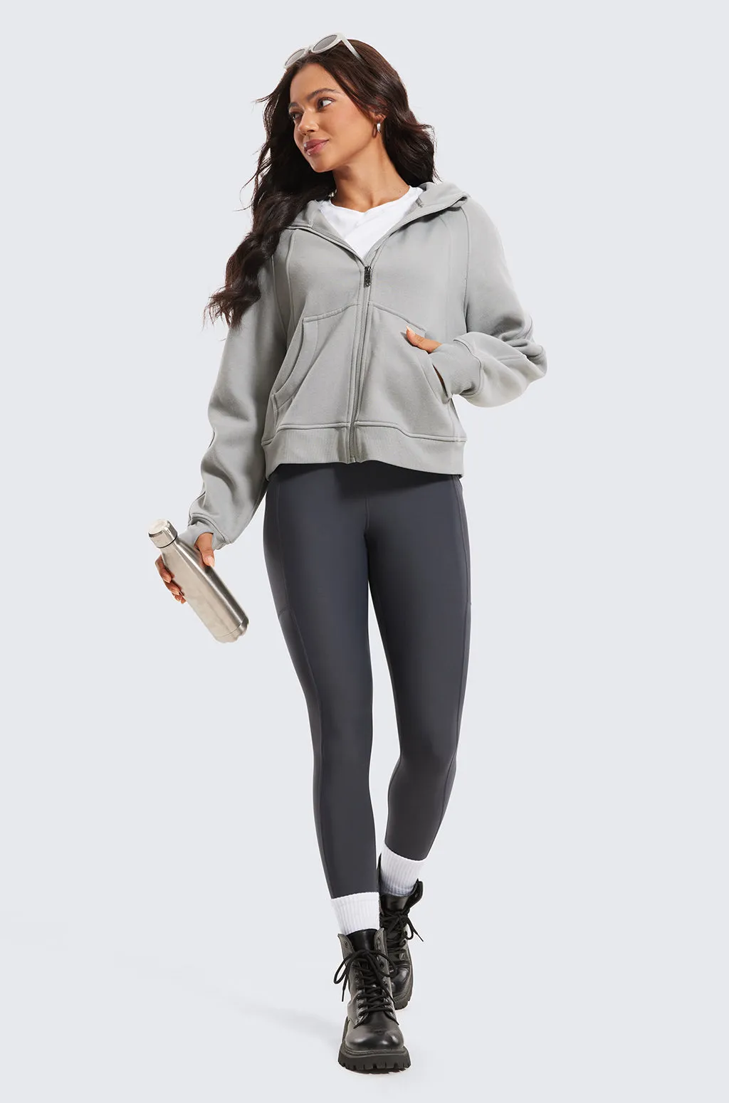 Fleece Lined Leggings with Pockets 25"