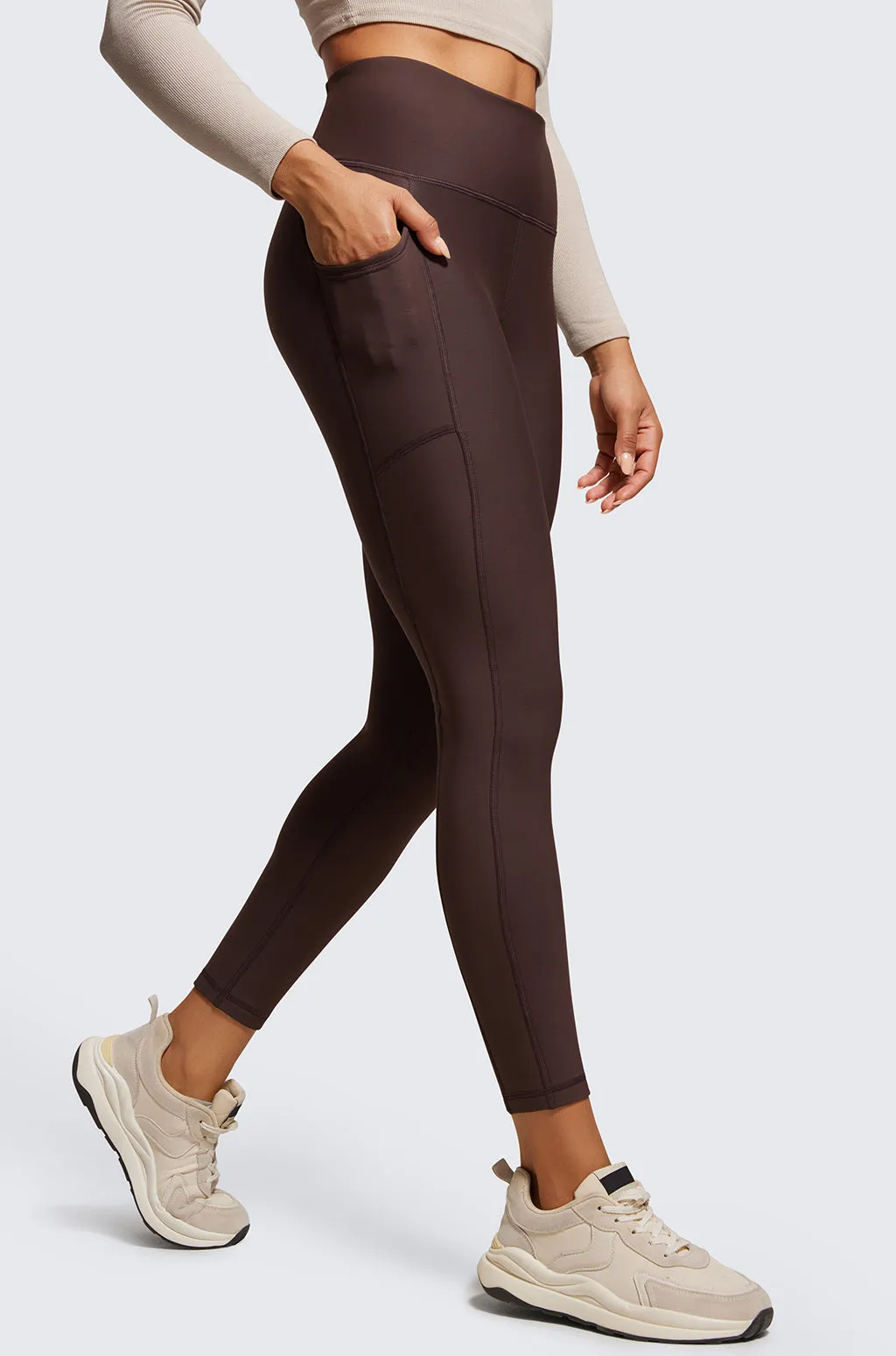 Fleece Lined Leggings with Pockets 25"