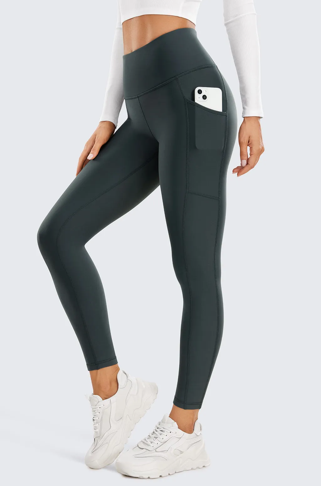 Fleece Lined Leggings with Pockets 25"