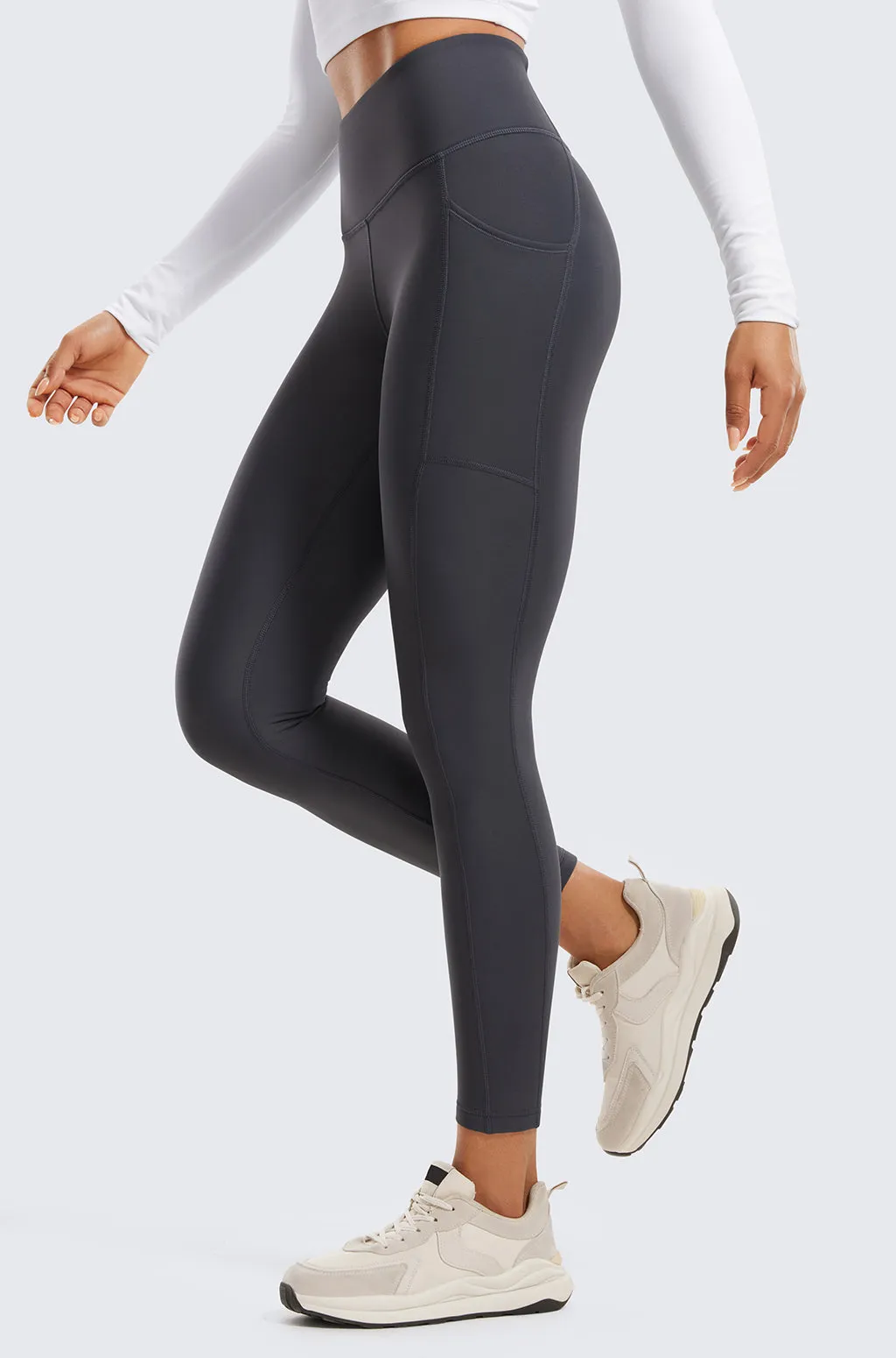 Fleece Lined Leggings with Pockets 25"