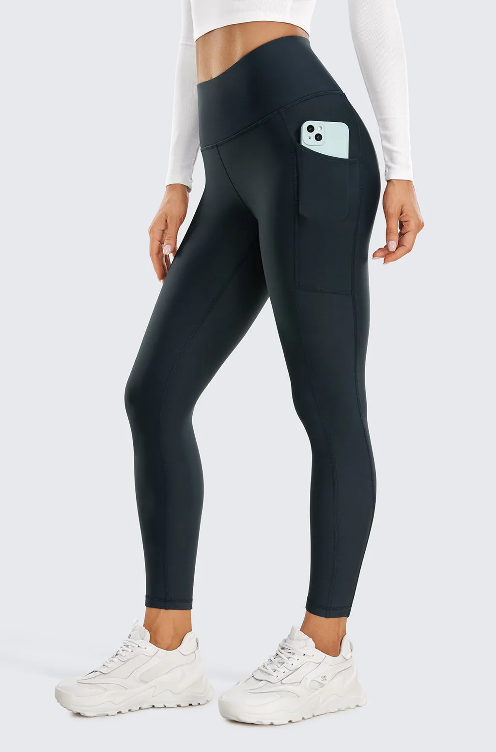 Fleece Lined Leggings with Pockets 25"