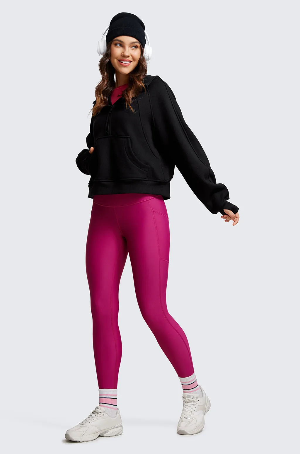 Fleece Lined Leggings with Pockets 25"