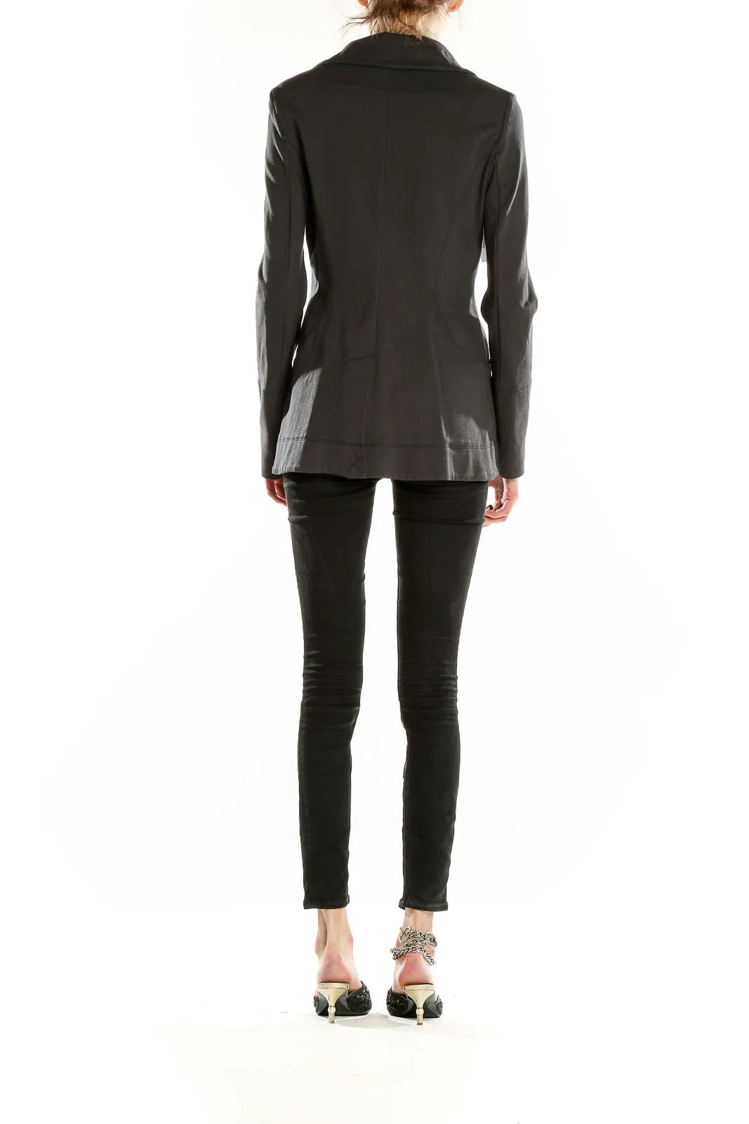 Gray Asymmetrical Button-Front Coat