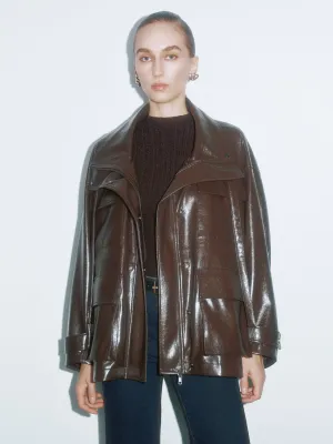 Leather Flap Pocket Coats
