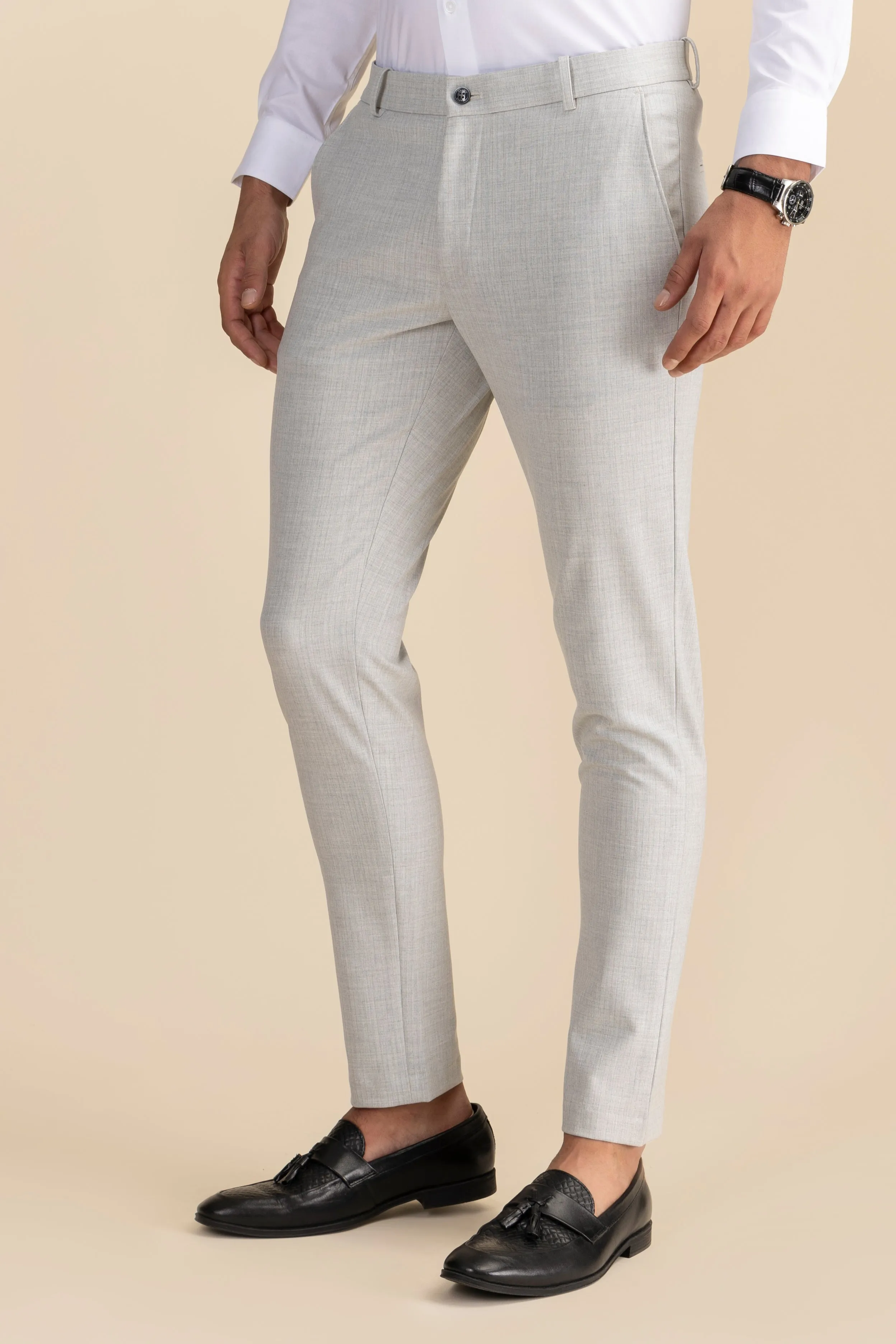 Light Grey Stripe Formal Trousers