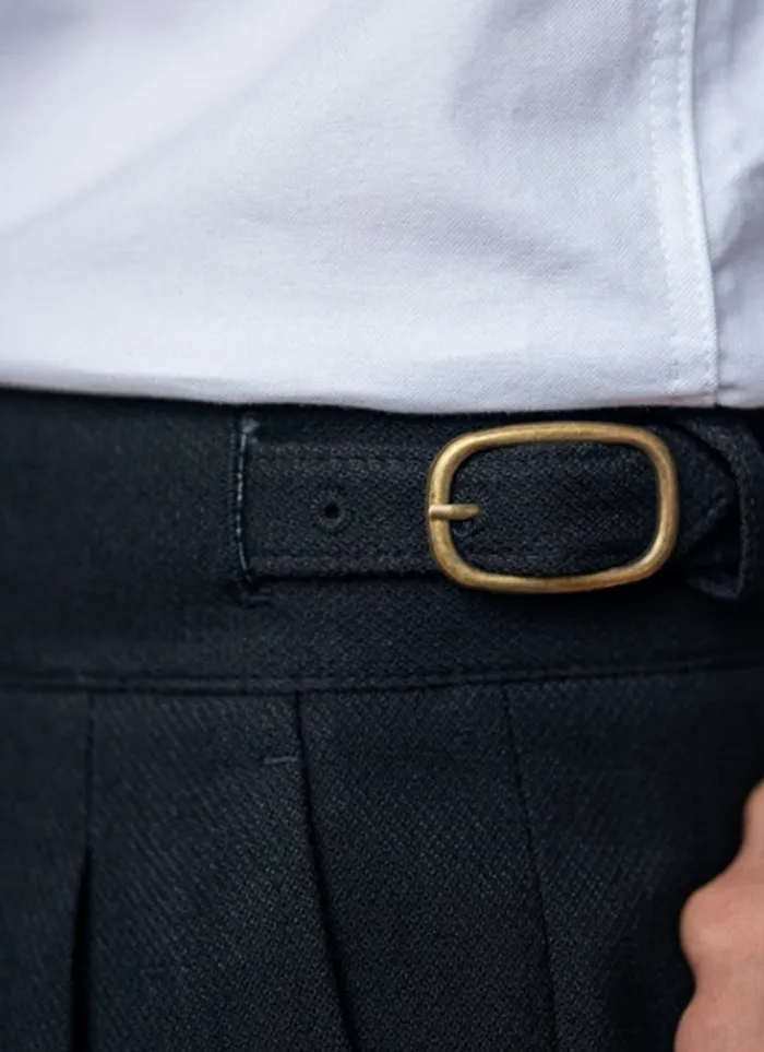 Mid-High Waist Naples Trousers - navy