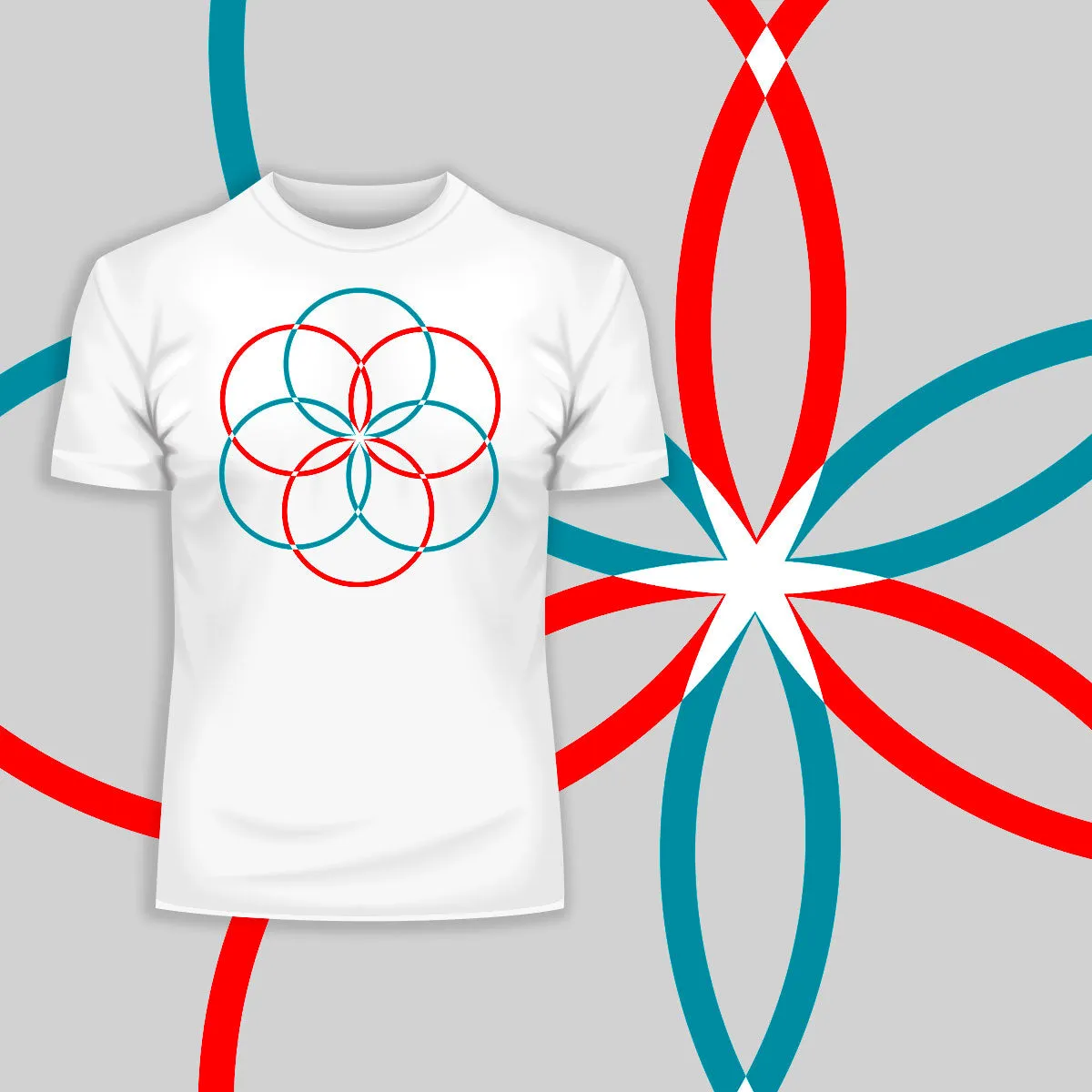 Modern Geometric Elements - Line Dots & Shapes Printed t-shirts Unisex Sample 13