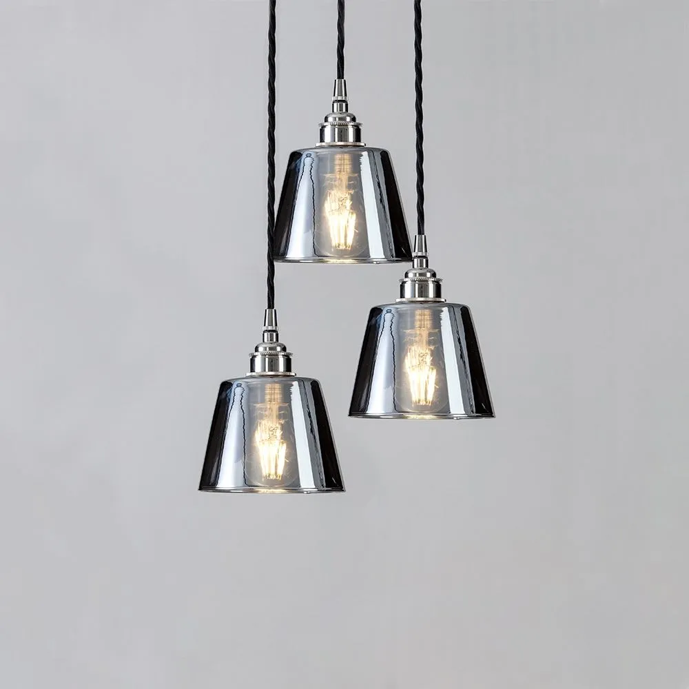 Old School Electric Blown glass cluster - smoked