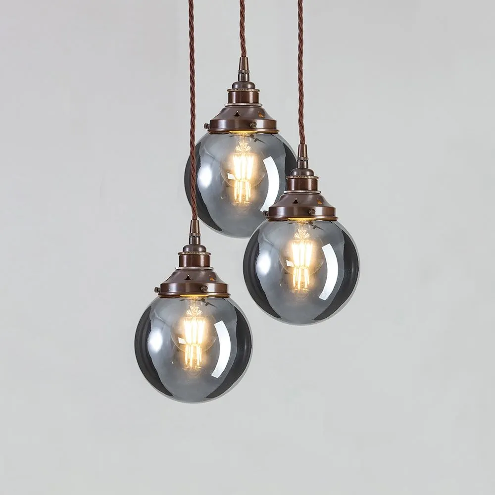 Old School Electric Blown glass cluster - smoked