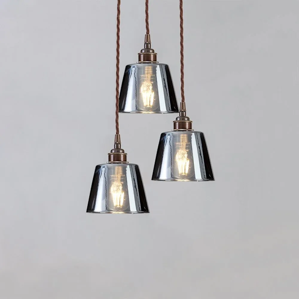 Old School Electric Blown glass cluster - smoked