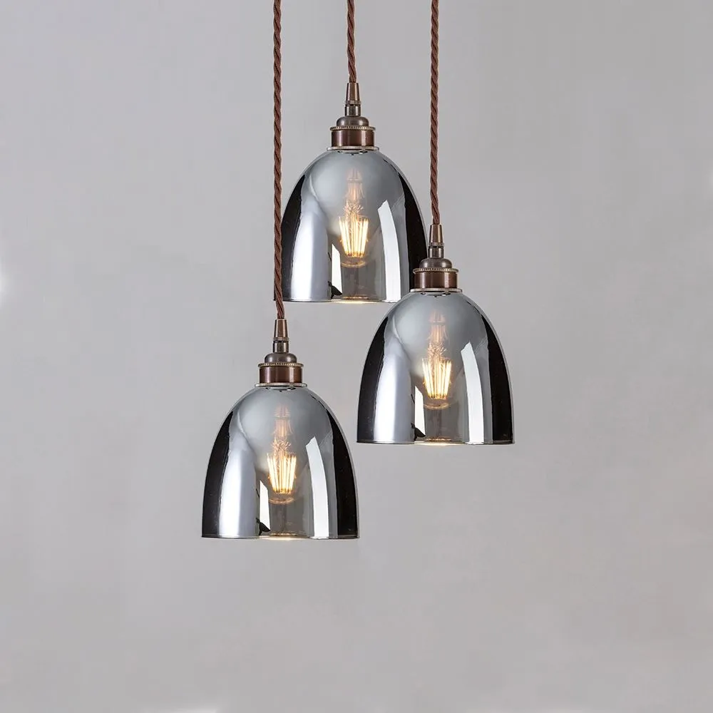 Old School Electric Blown glass cluster - smoked