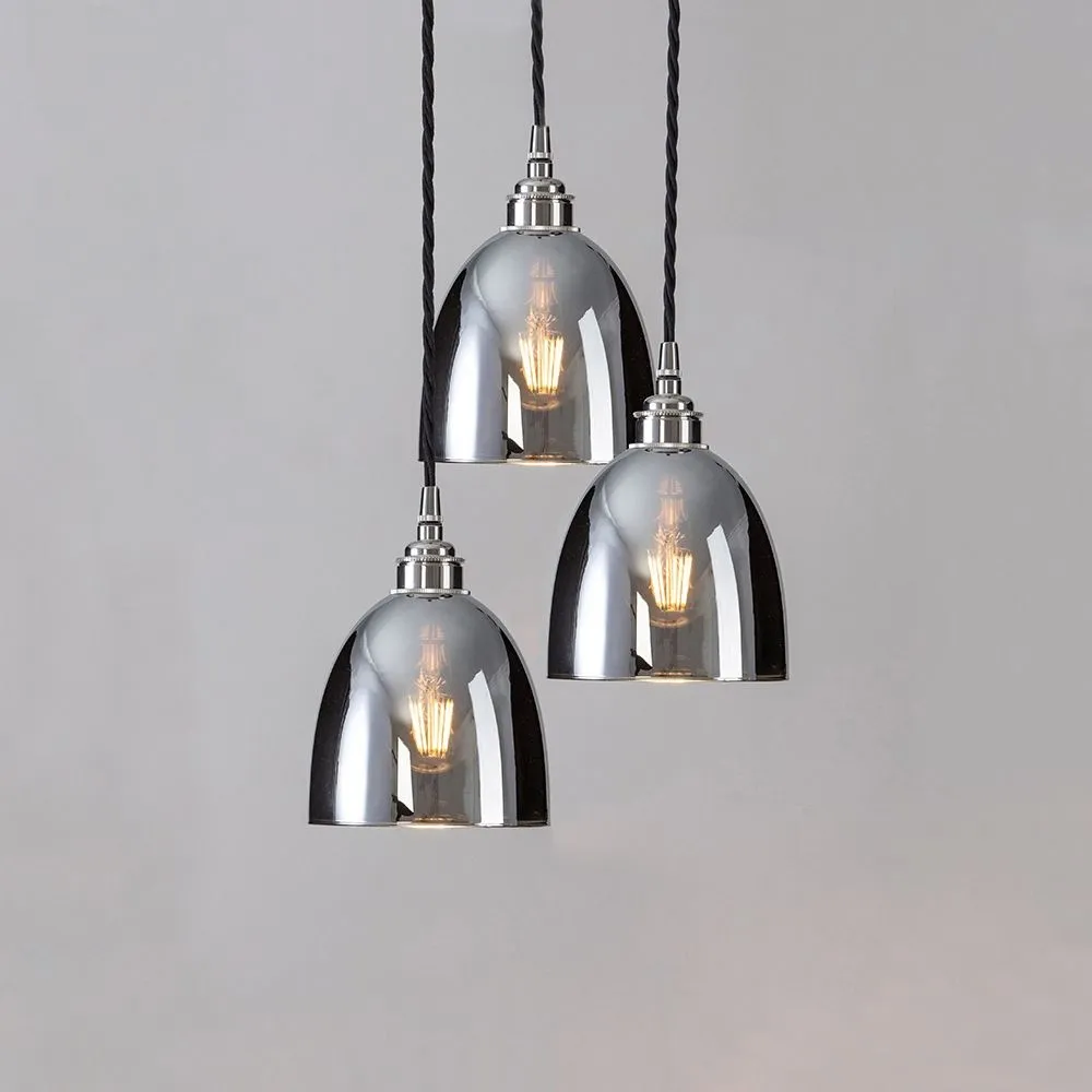 Old School Electric Blown glass cluster - smoked
