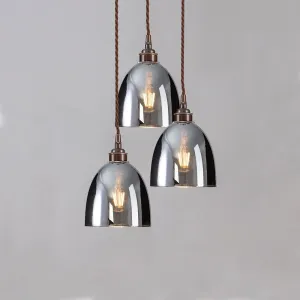Old School Electric Blown glass cluster - smoked