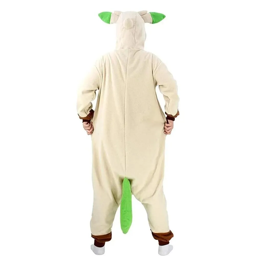 Pokémon Leafeon Kigurumi Onesies Costume Cozy Cartoon Fleece Pajamas