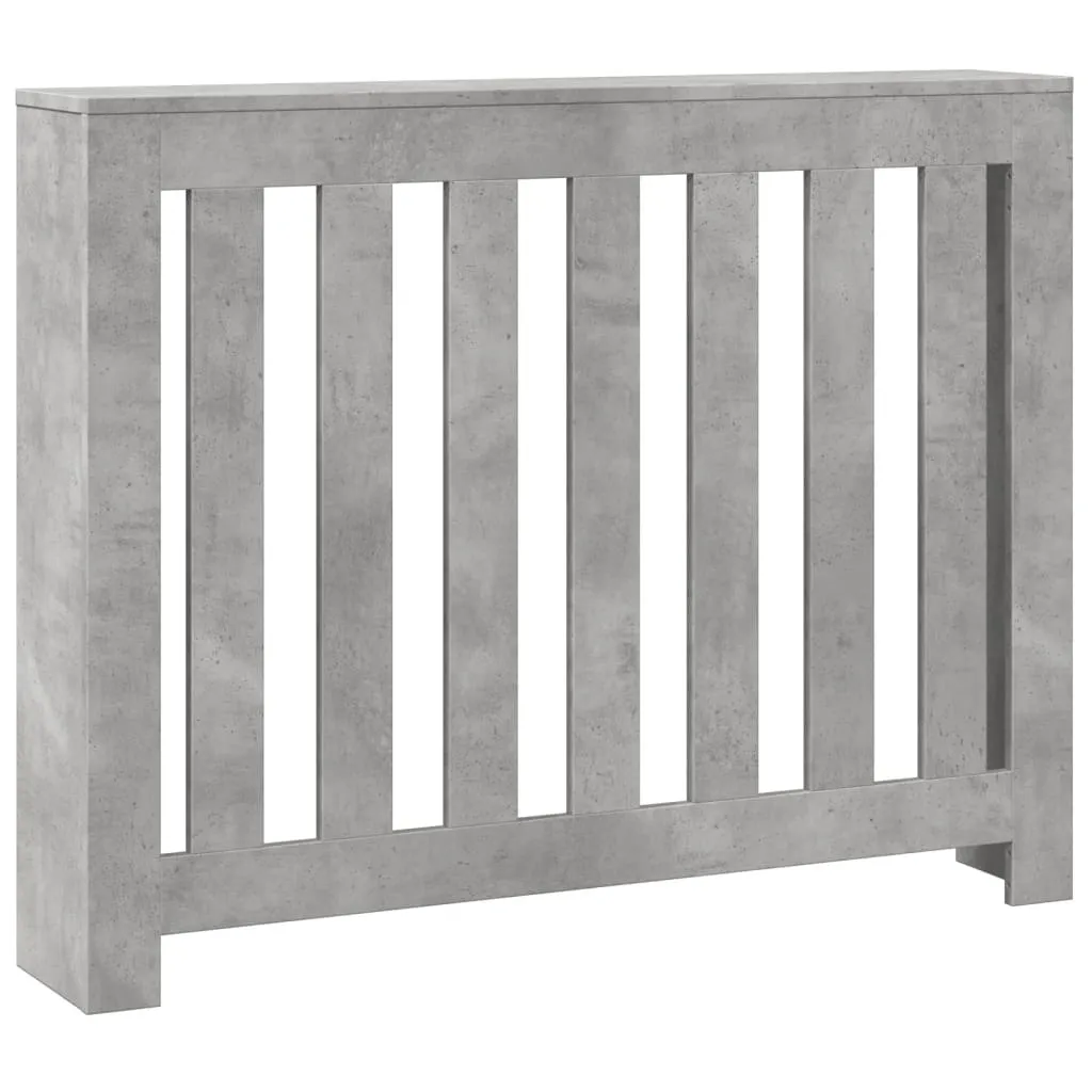 Radiator Cover Concrete Grey 104x20x82 cm Engineered Wood