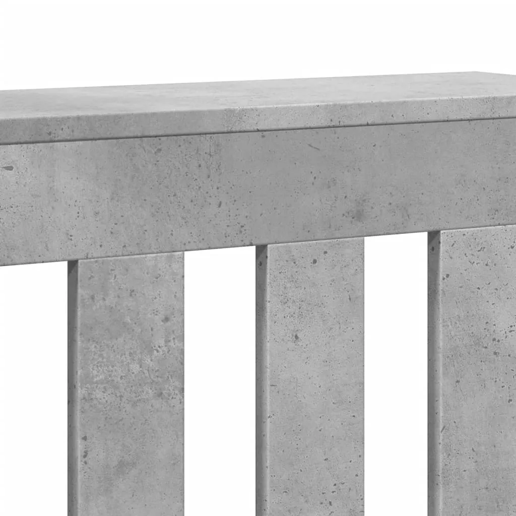 Radiator Cover Concrete Grey 104x20x82 cm Engineered Wood