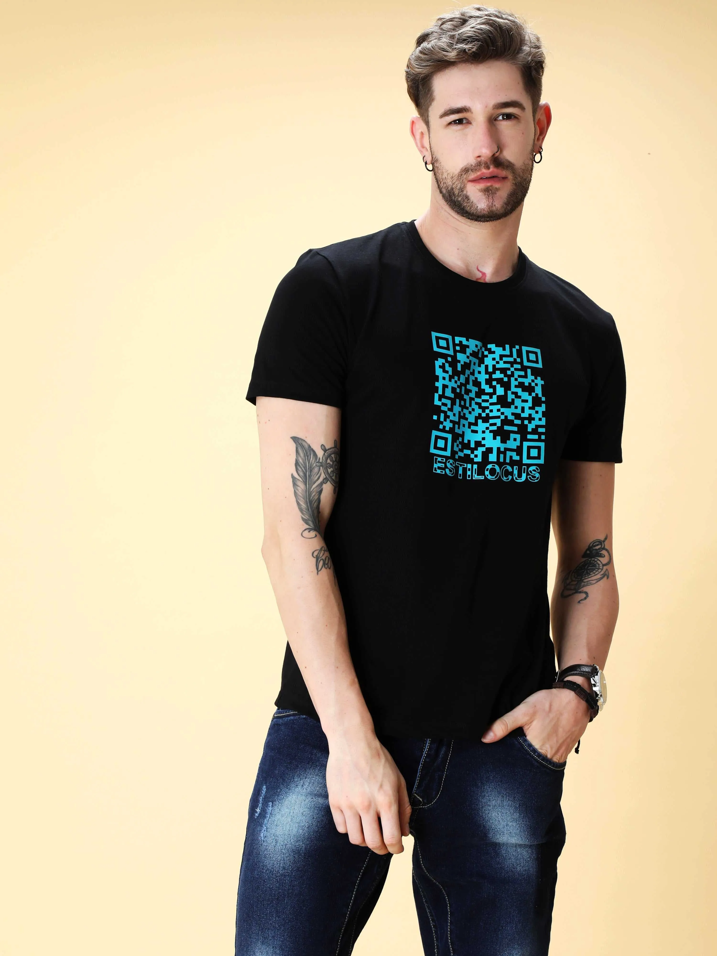 Raven Black Crew Neck T-Shirt