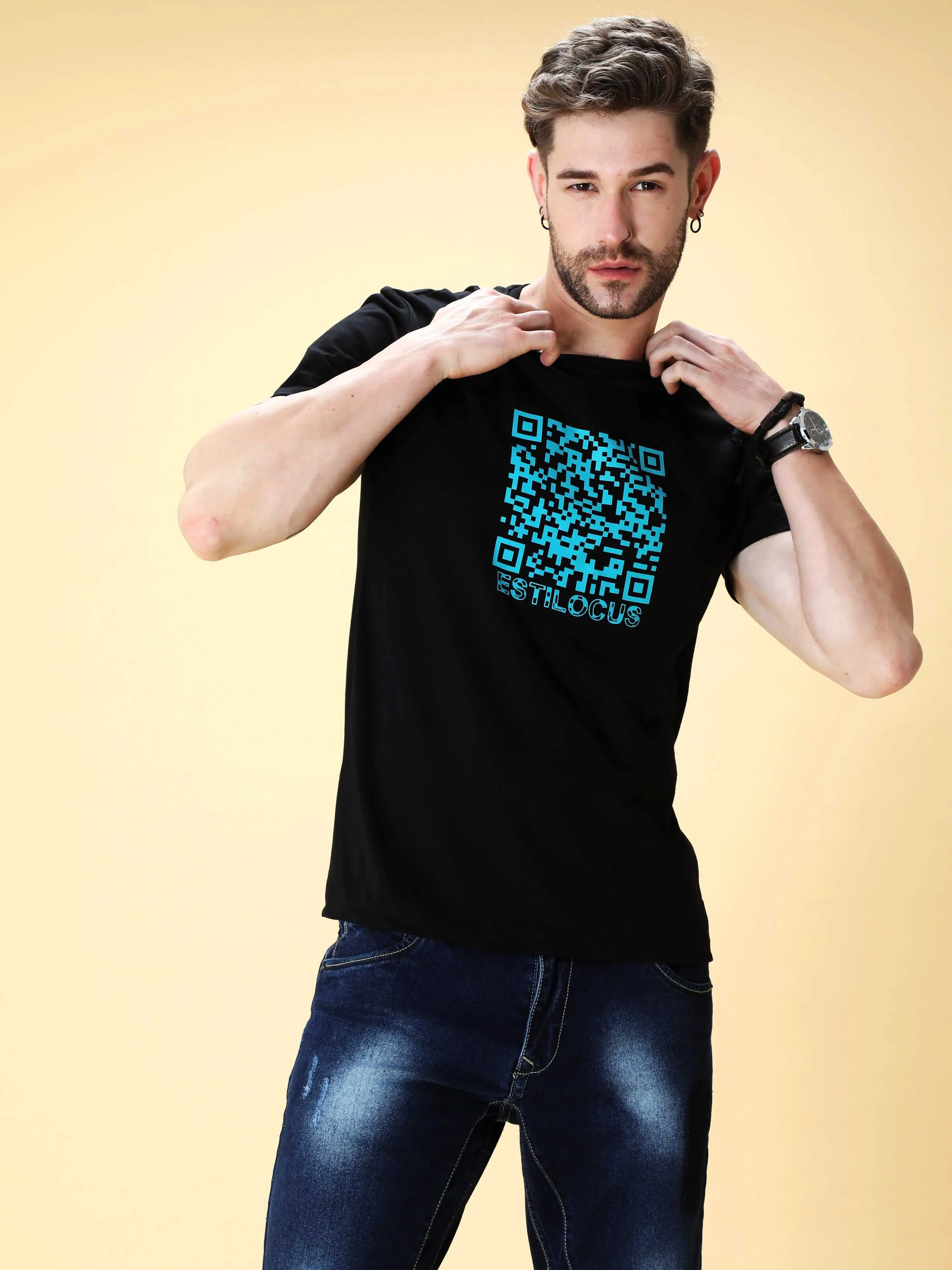 Raven Black Crew Neck T-Shirt
