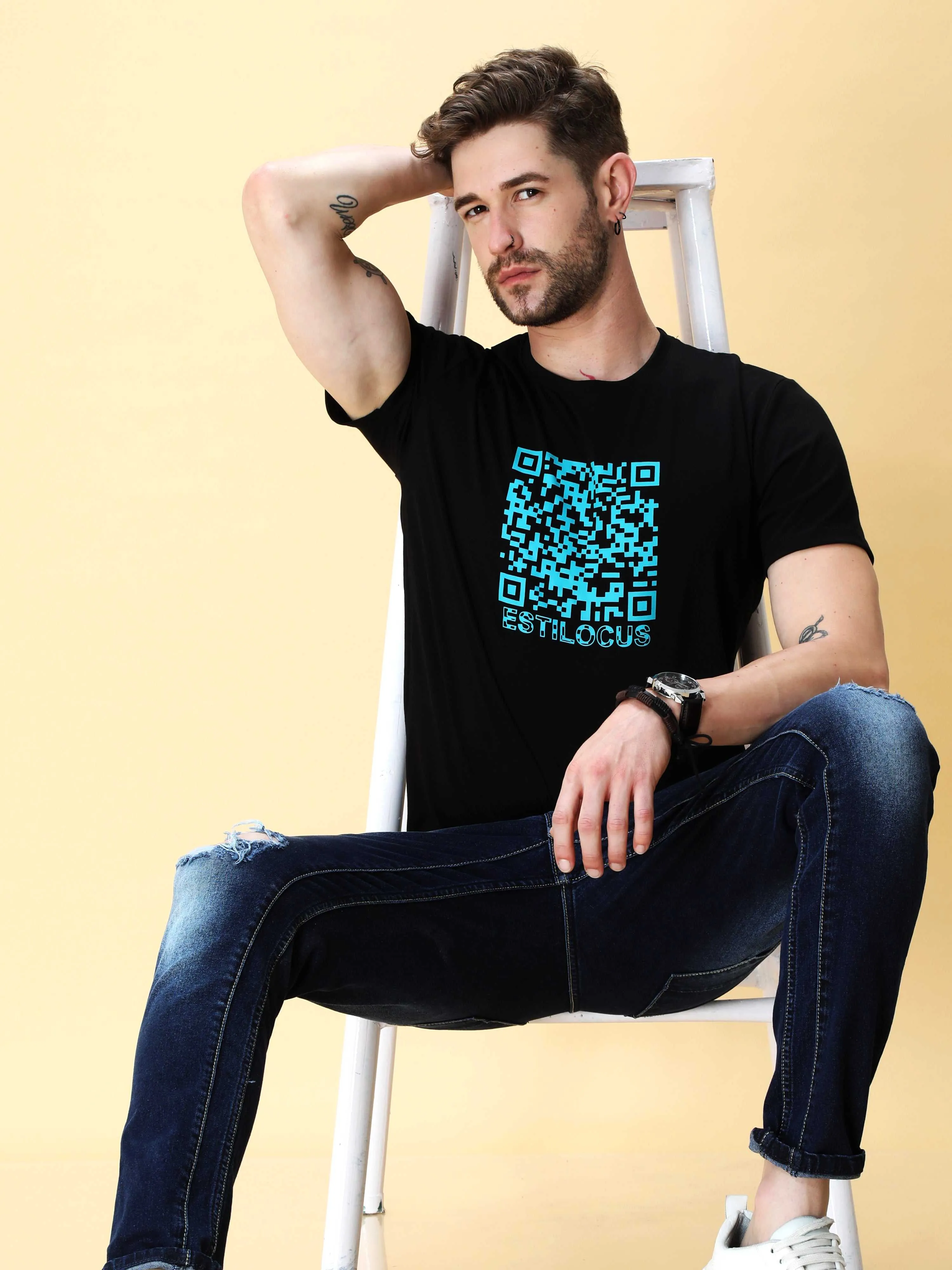 Raven Black Crew Neck T-Shirt