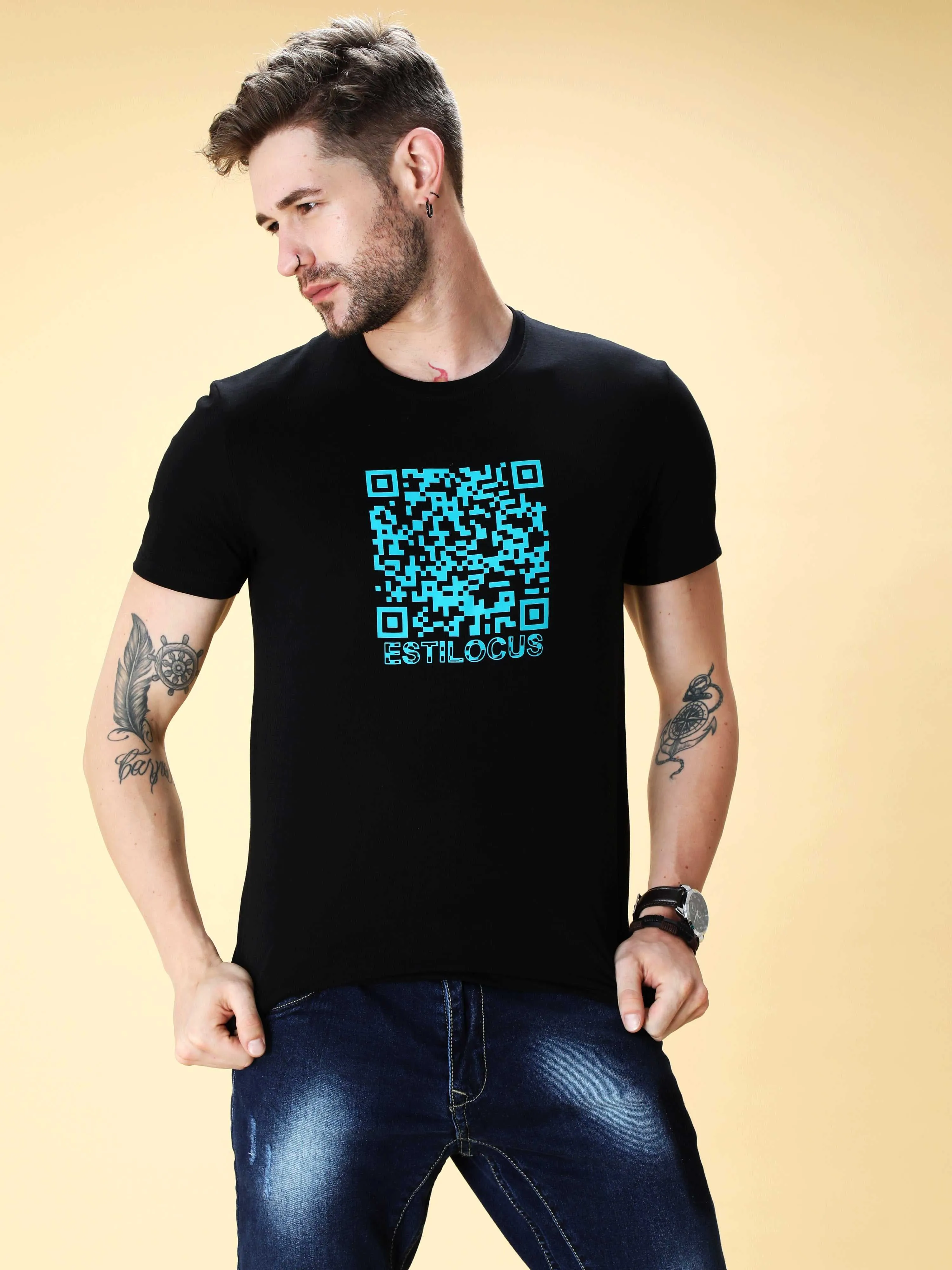 Raven Black Crew Neck T-Shirt
