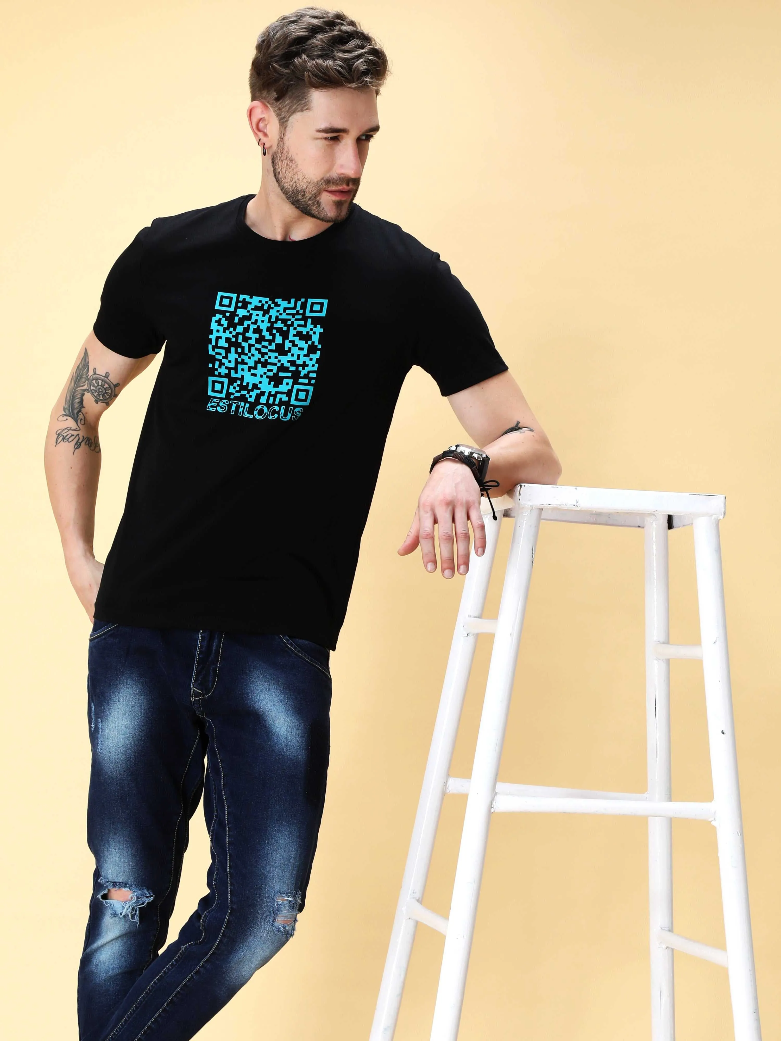 Raven Black Crew Neck T-Shirt
