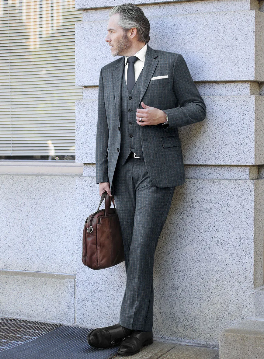 Reda Homio Blue Checks Wool Suit