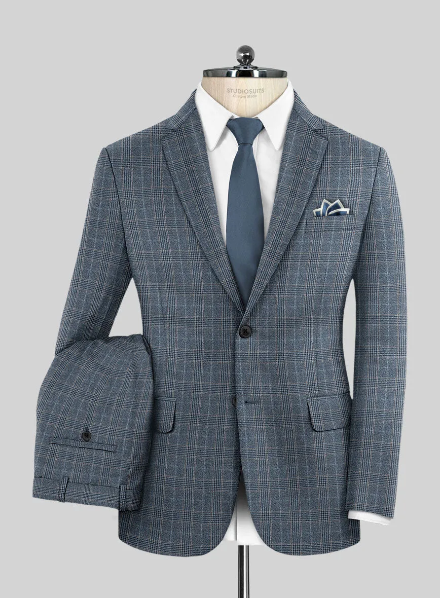 Reda Homio Blue Checks Wool Suit
