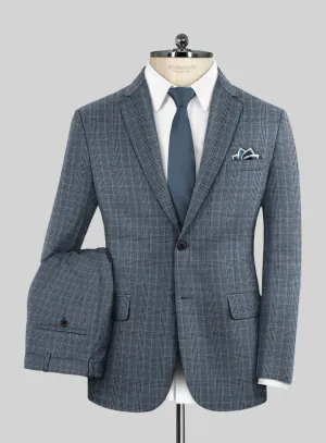 Reda Homio Blue Checks Wool Suit