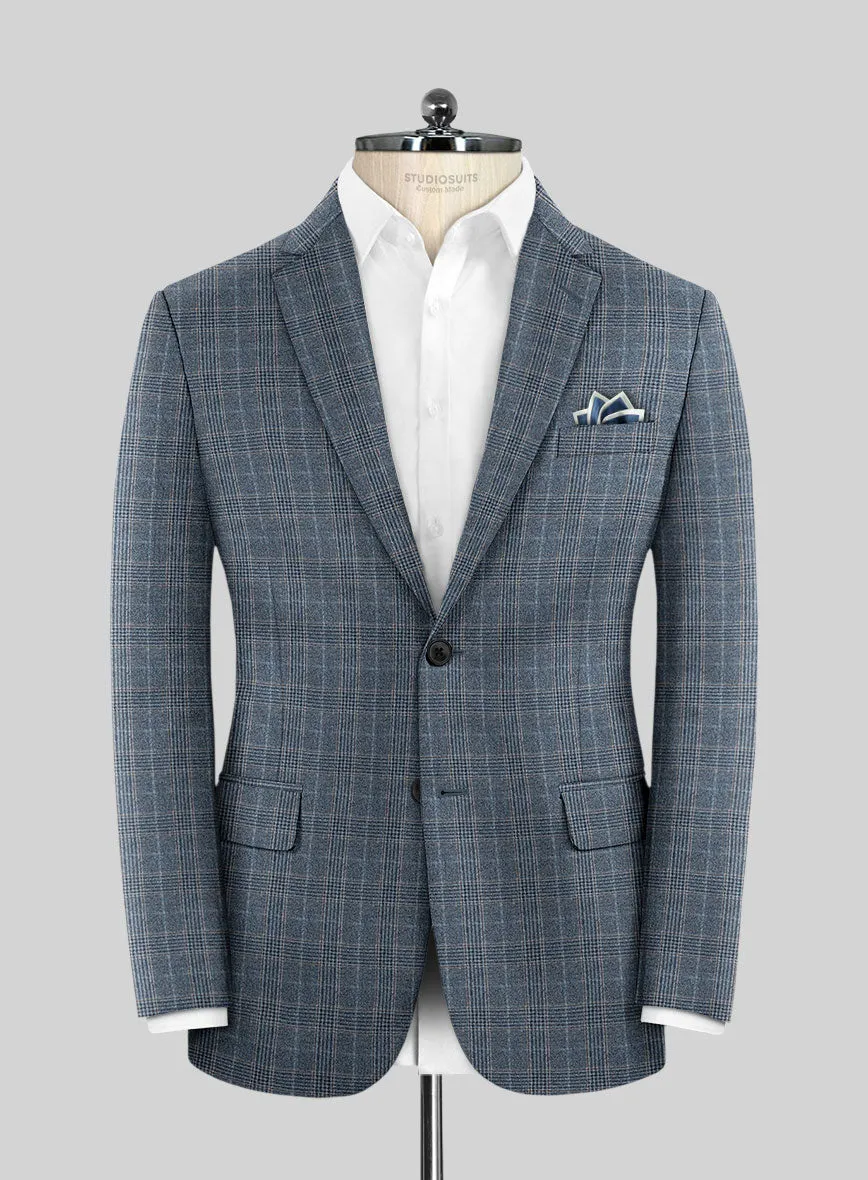 Reda Homio Blue Checks Wool Suit