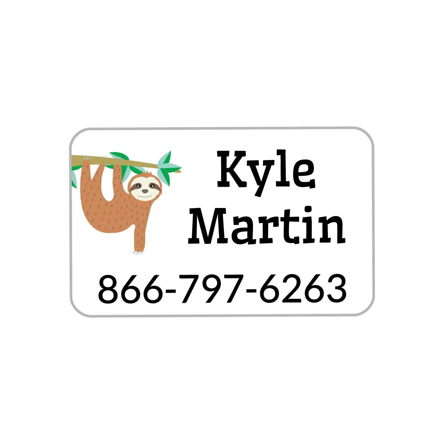 Sloth Iron-On Clothing Labels
