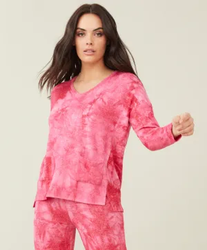 Soft Stretch V-Neck Pocket Tie Dye
