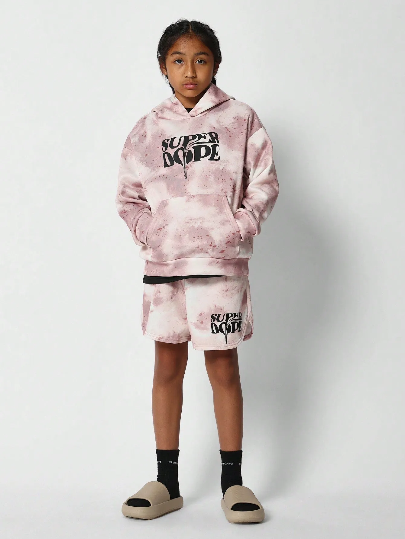 Tween Girls Overhead Hoodie With All Over Print